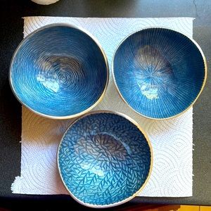 metal and ceramic mini bowls
